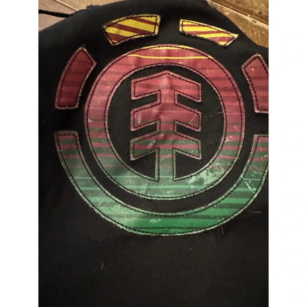 Element Mohave Skate Backpack Black Rasta Logo Skateboard Straps Laptop Sleeve
